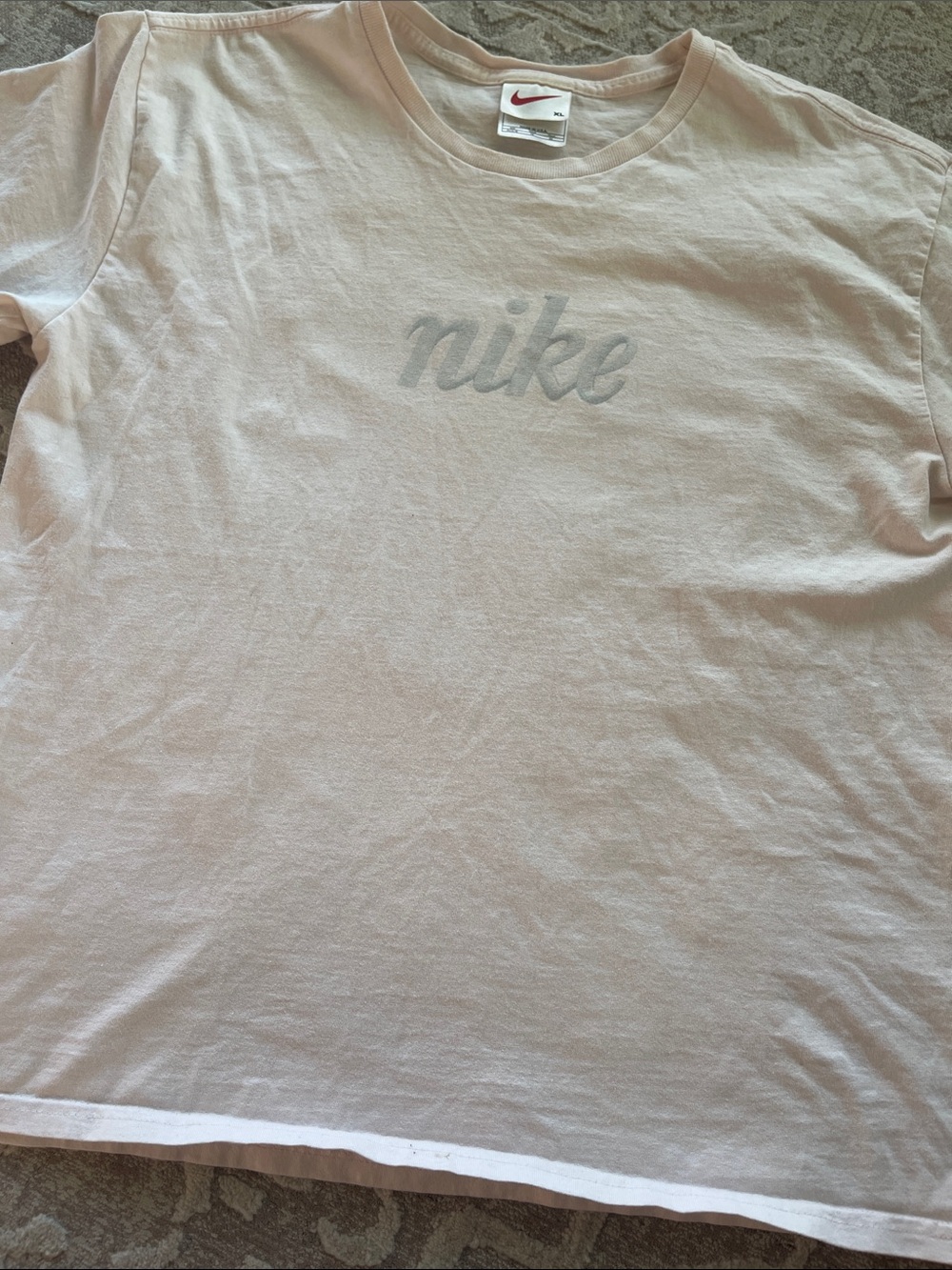 Nike Pale Pink Script Logo Tee